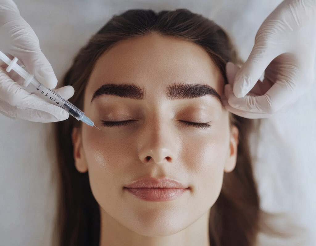 Young woman with perfect skin and natural makeup portrait