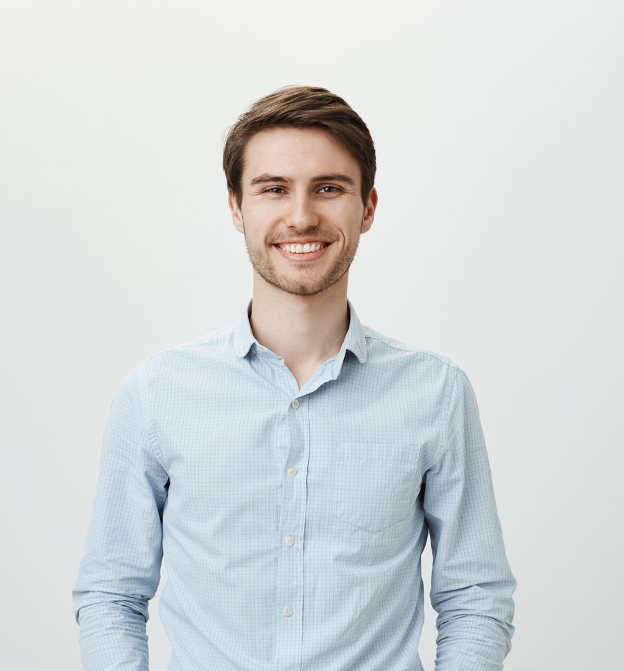 Smiling businessman representing confidence in dental care