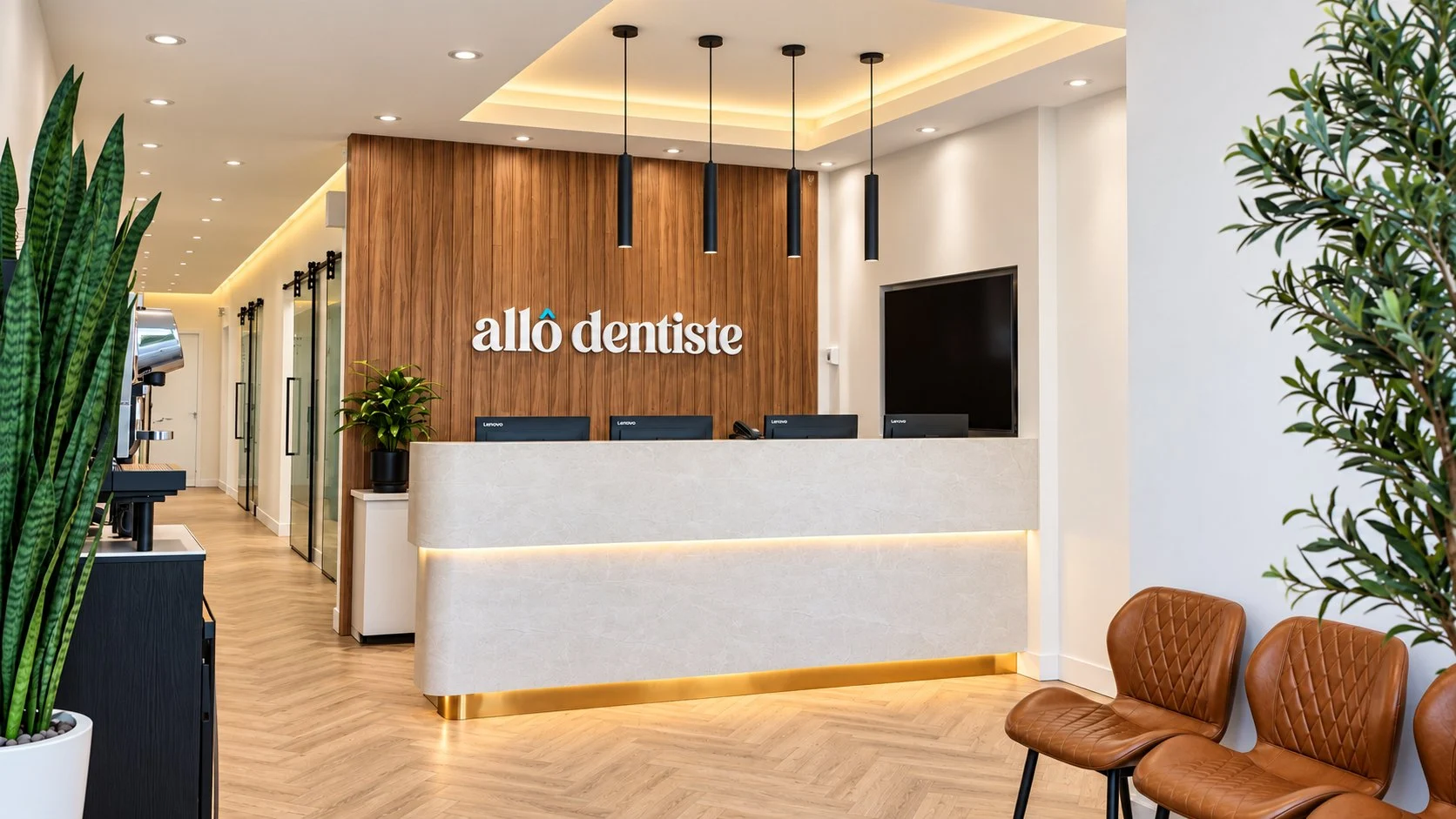 Comptoir d'accueil de la clinique Allô dentiste